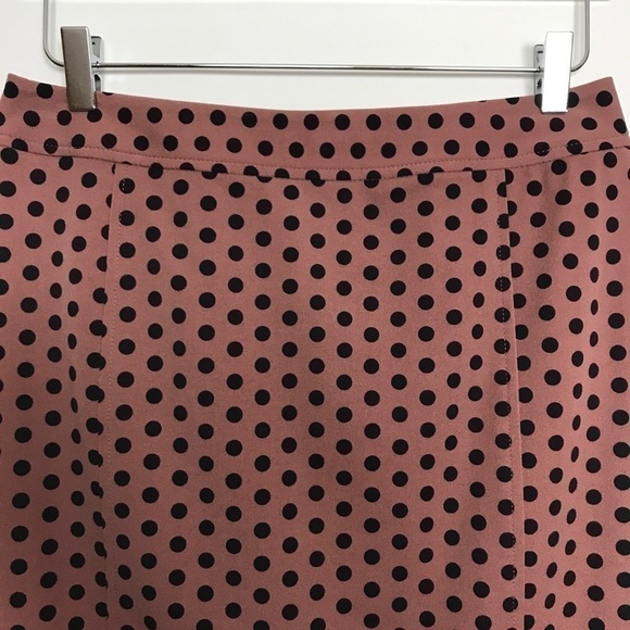 Loft tan skirt with black polka dots stretch size6 - Picture 4 of 8